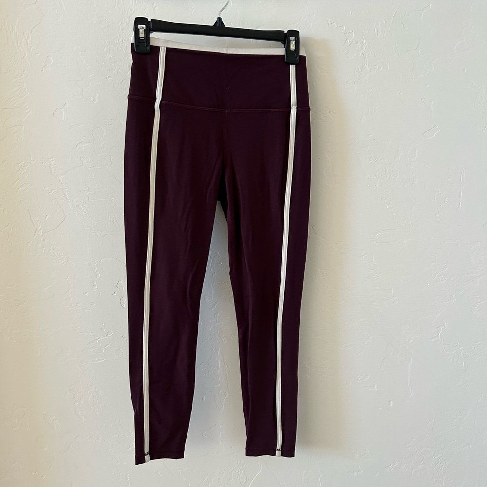 Athleta Burgundy and White Leggings